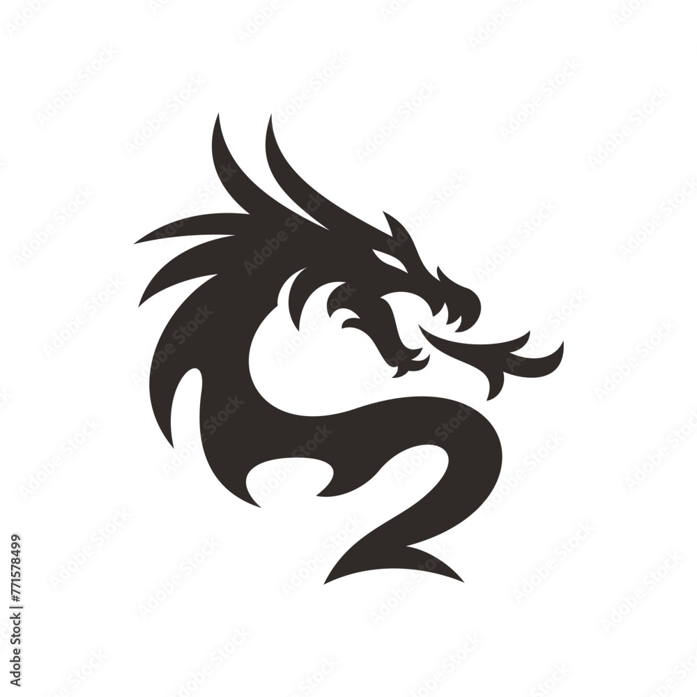 Dragon Head vector icon illustration design logo template Dragon Head vector icon illustration design logo template