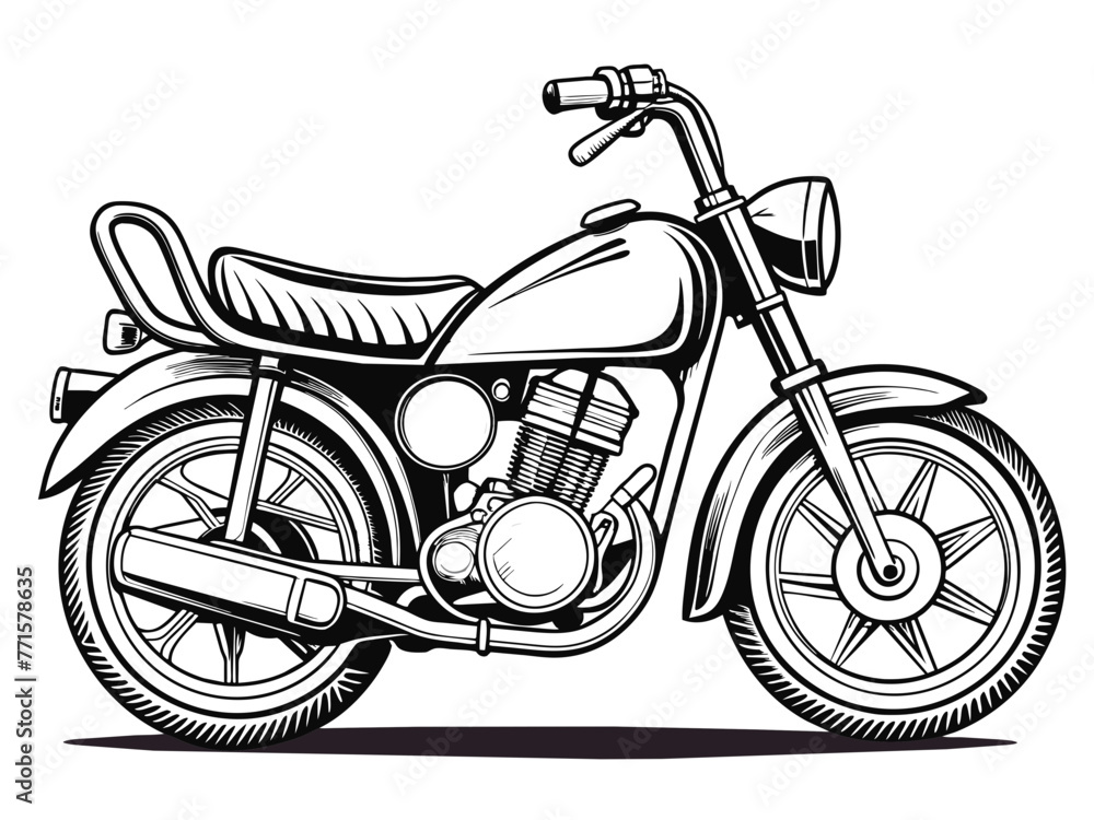Highly detailed vector of a motorbike. Highly detailed vector of a motorbike.