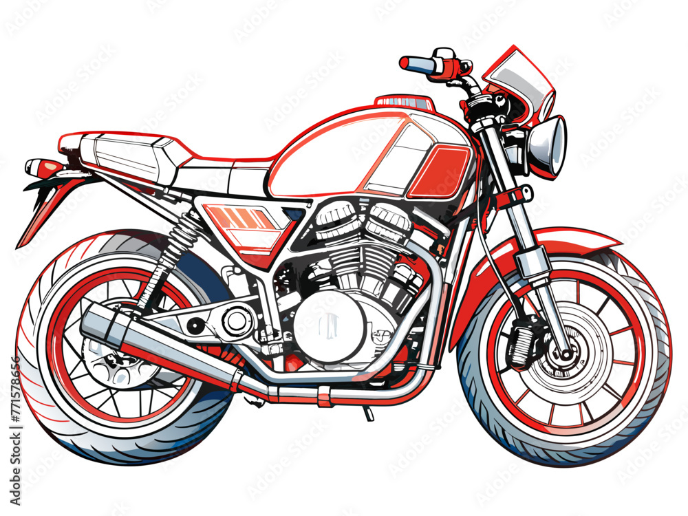 Highly detailed vector of a motorbike. Highly detailed vector of a motorbike.