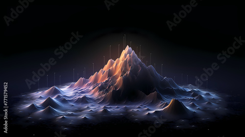 abstract mountain particles