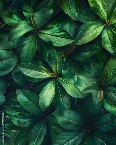 green plant leaves top view. Floral background