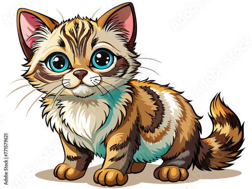 Highly detailed vector of a cute cat.