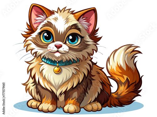 Highly detailed vector of a cute cat. © KHF