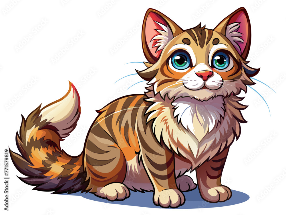 Obraz premium Highly detailed vector of a cute cat.