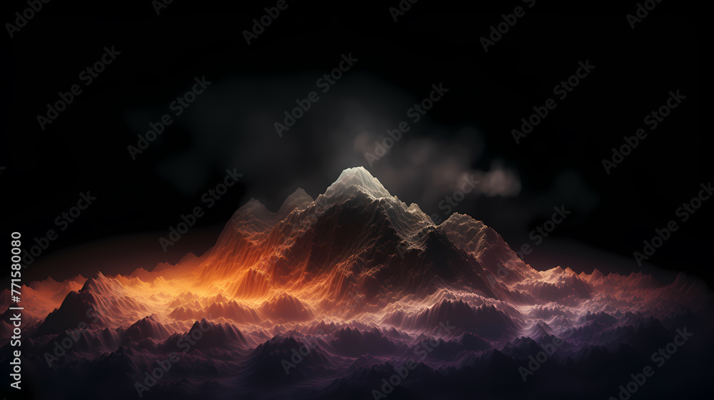 abstract mountain particles