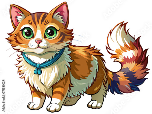 Highly detailed vector of a cute cat. © KHF