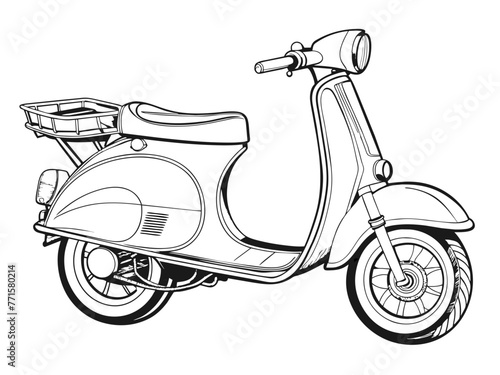 Wallpaper Mural Highly detailed vector of a vintage scooter. Torontodigital.ca