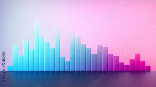 Isolated Close-up Baby Blue and Pink Bar Chart