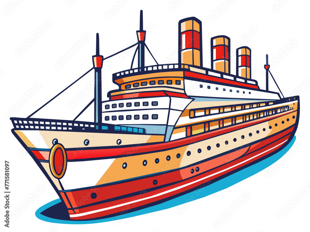 Highly detailed vector of a ship.