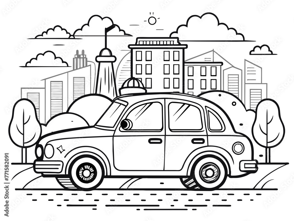 Highly detailed vector of a taxi. Highly detailed vector of a taxi.
