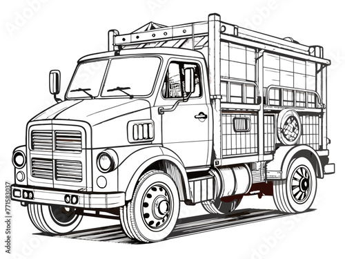 Highly detailed vector of a truck.