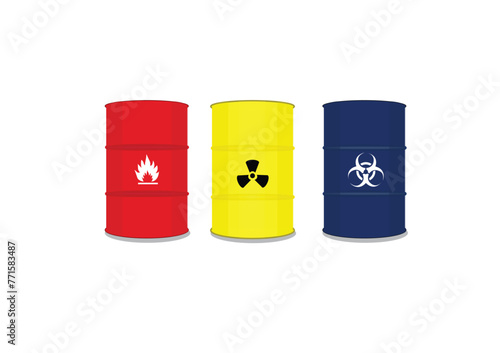 Hazardous and toxic waste store. Keep dangerous waste out of the environment. Safety sign. Flat style vector illustration. Isolated on a white background.