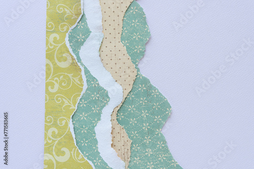 retro decorative scrapbooking paper stripes with irregular torn edge on paper