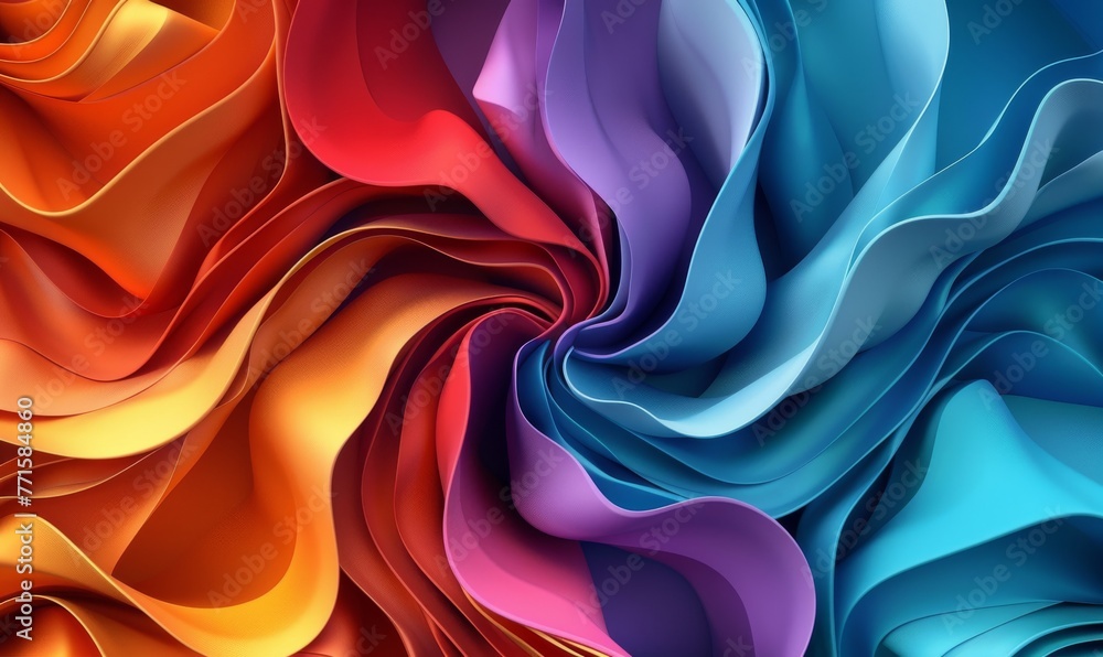 Obraz premium Swirly 3d ribbons colorful modern design. Template for your trendy background.