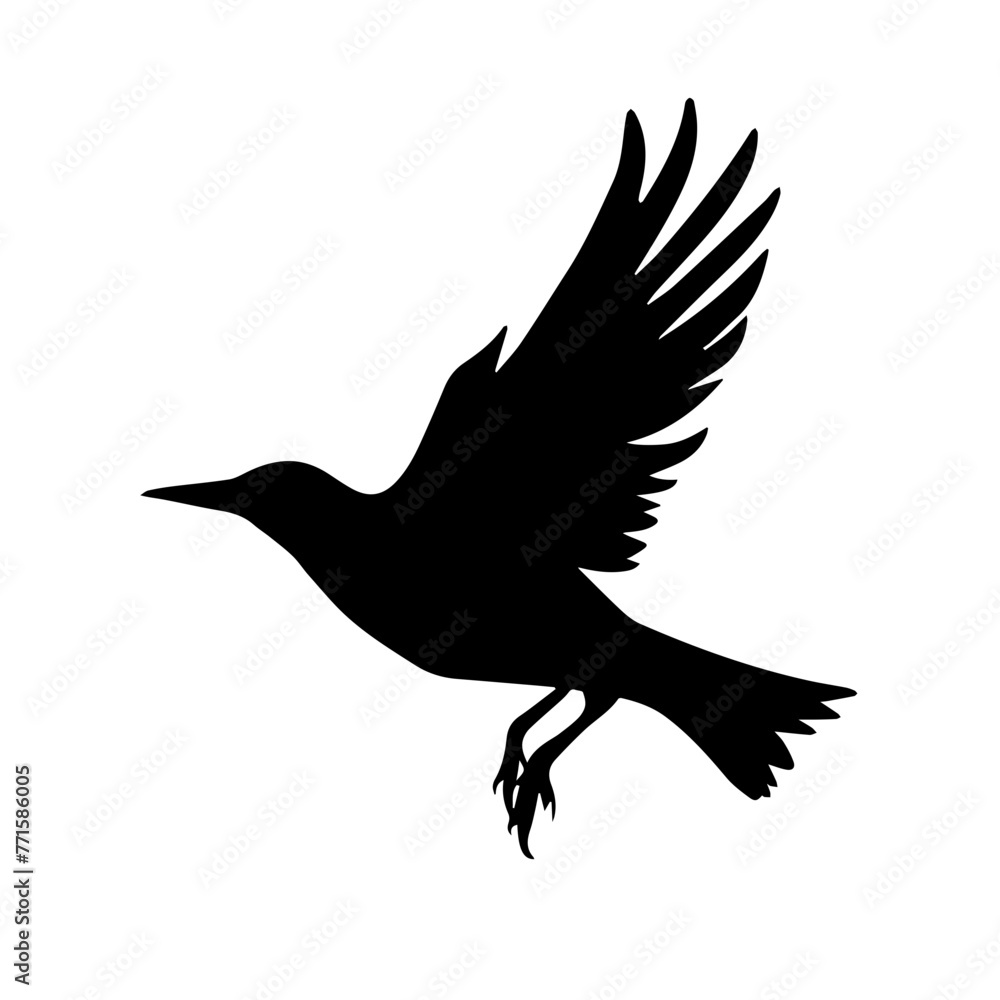 Obraz premium A bird in flight silhouette logo