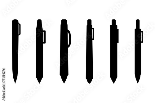 Simple pen silhouette icon set photo