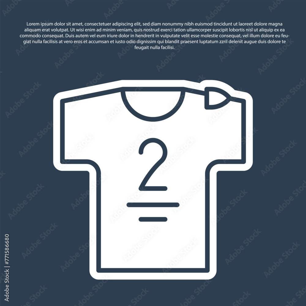 Blue line Football jersey and t-shirt icon isolated on blue background. Vector Blue line Football jersey and t-shirt icon isolated on blue background. Vector