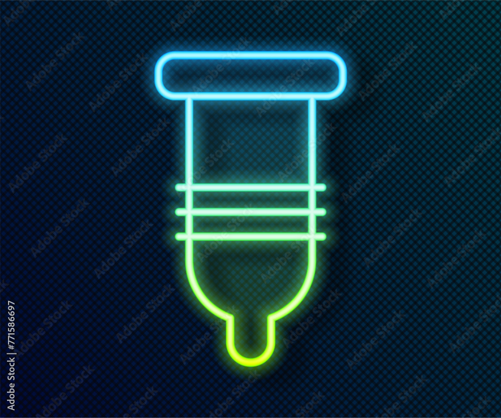 Glowing neon line Condom safe sex icon isolated on black background. Safe love symbol. Contraceptive method for male. Vector Glowing neon line Condom safe sex icon isolated on black background. Safe love symbol. Contraceptive method for male. Vector