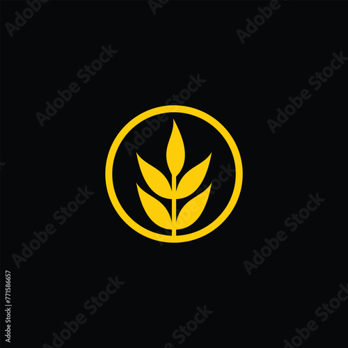 yellow wheat design icon logo
