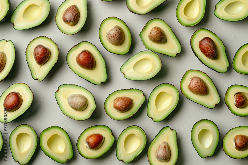 Avocado pattern on light background Avocado pattern on light background