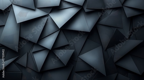 Abstract image. Dark black abstract background for design. Geometric shapes. Triangles, squares, stripes, lines. Color gradient. Modern, futuristic. Light dark shades. Web banner. Modern, futuristic.D