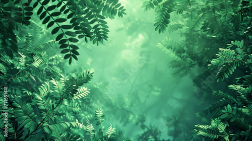 A tranquil emerald-green abstract background, resembling the lush foliage of a serene forest