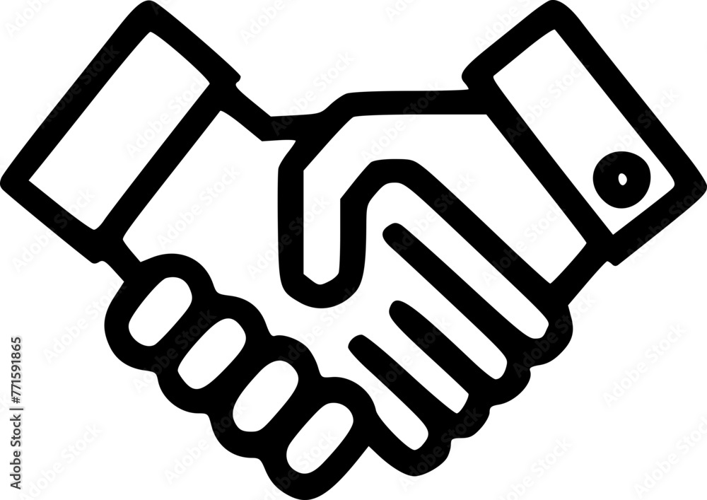 A handshake between two people is shown in black and white. Concept of trust and cooperation between the two individuals A handshake between two people is shown in black and white. Concept of trust and cooperation between the two individuals