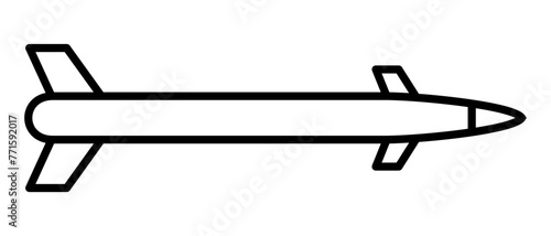 Rocket weapons. Rocket line icon. Vector illustration isolated on white background.
