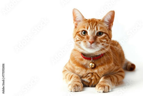 cat wearing cat medal Isolated on white background