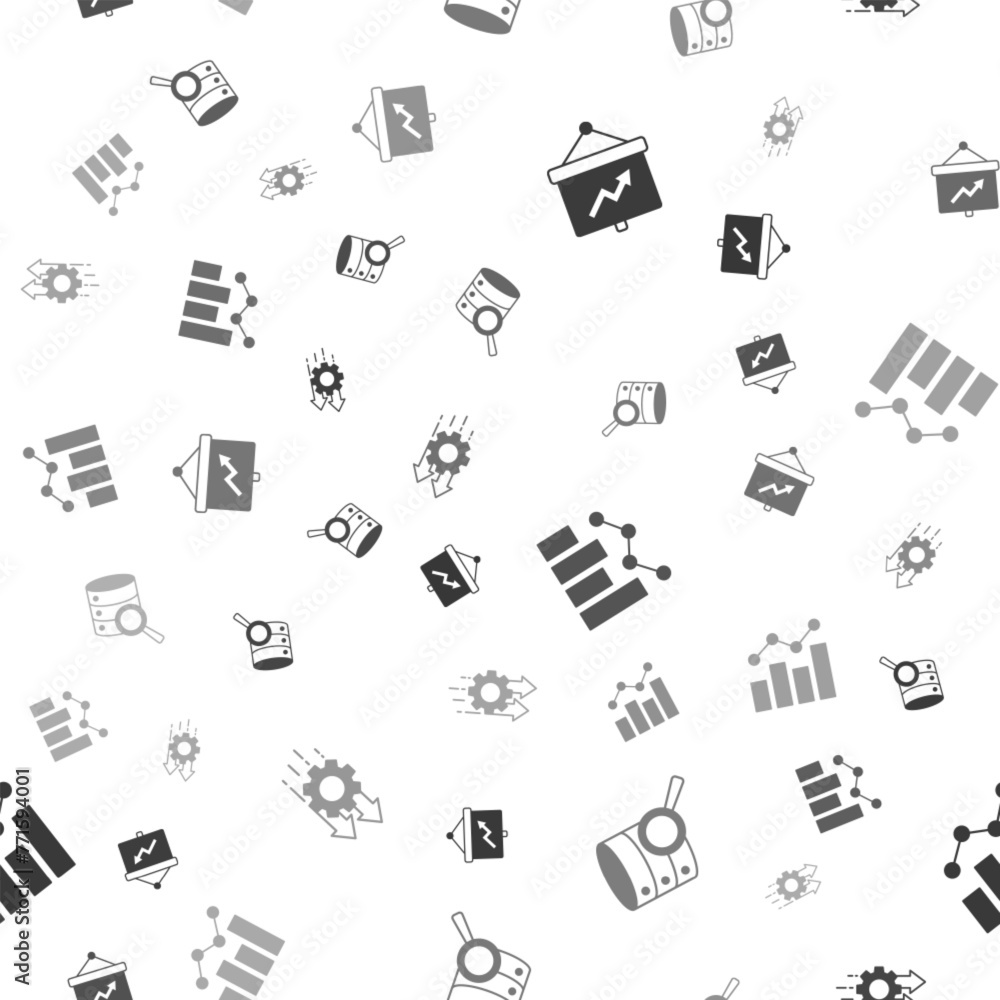 Set Board with graph, Server, Financial growth and Time management on seamless pattern. Vector Set Board with graph, Server, Financial growth and Time management on seamless pattern. Vector