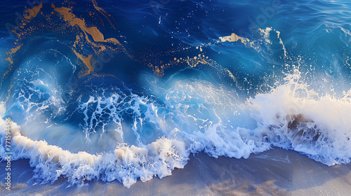 The Dynamic Dance of Ocean Wave, artful seascapes, fluid dynamics, water art, environmental textures, dramatic sea