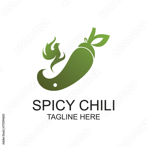 Chili logo design simple concept Premium Vector
