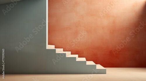 Staircase leading upwards, metaphorical with side space