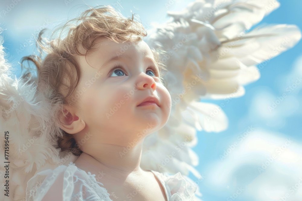 angel baby portrait up in the sky angel baby portrait up in the sky