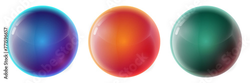 three colored balls 3d vector without background gradient photo