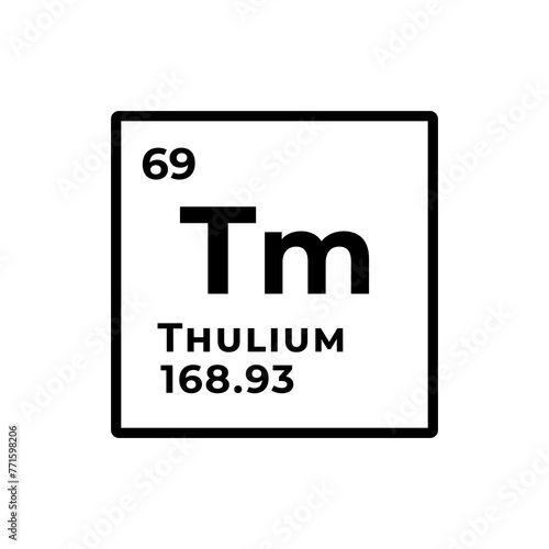 Thulium, chemical element of the periodic table graphic design