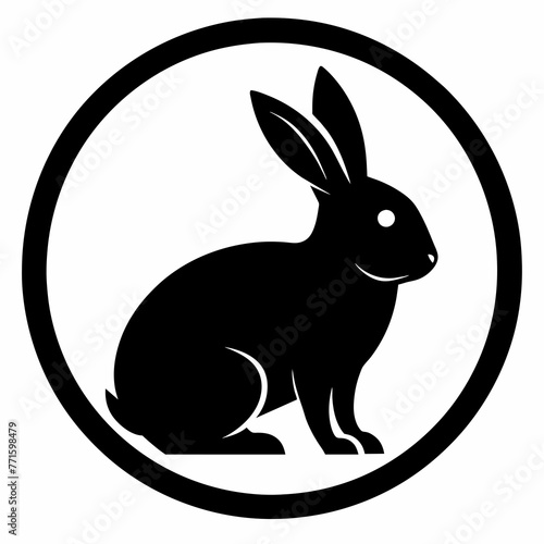A rabbit vector art silhouette 