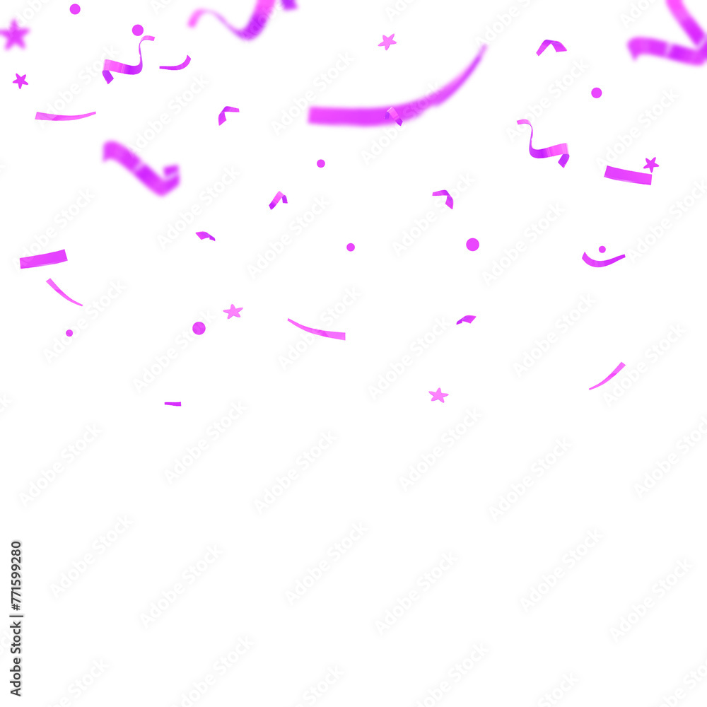 purple confetti isolated overlay element effect