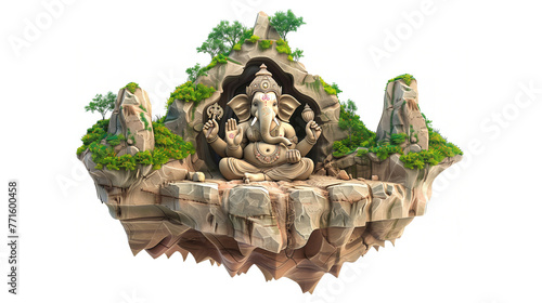 Ganesha on the rocky mountain photo