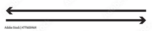 Horizontal dual thin long straight double ended arrow. Black double arrow icon set . Two side arrow illustration icon. 11:11