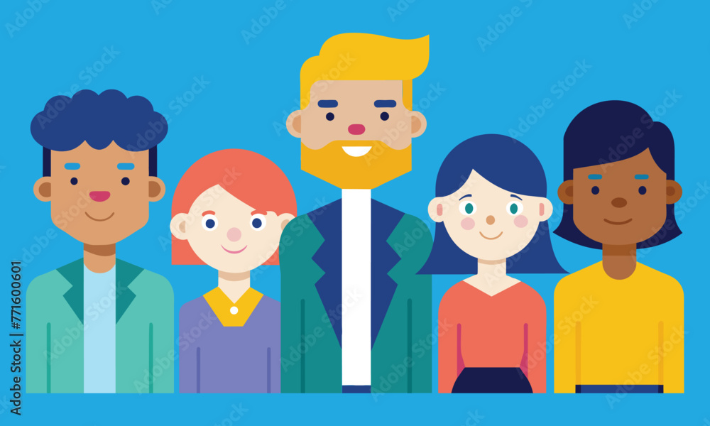 Collection of people character illustration. Group of young people avatars vector illustration design Collection of people character illustration. Group of young people avatars vector illustration design