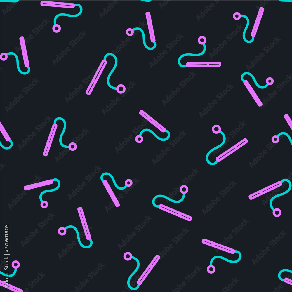 Line Pet cat toy icon isolated seamless pattern on black background. Vector Line Pet cat toy icon isolated seamless pattern on black background. Vector