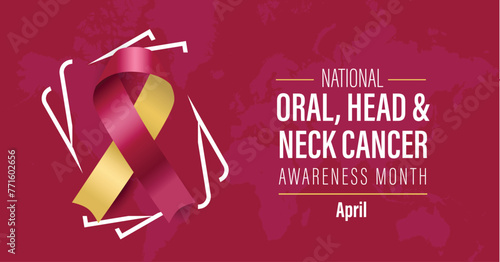 Oral, Head and Neck cancer awareness month observed each year in April. Greeting card, Banner poster, flyer and background design
