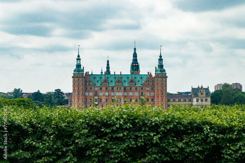 Obraz premium View of Frederiksborg castle with park in Hillerod, Denmark