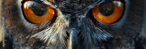 Captivating Close-Up of a Black Owl.Animal Portrait © aamir