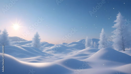 Background winter snow  with snowdrifts with beautiful light © GUS