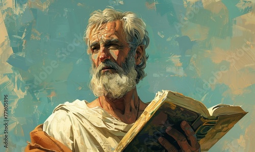 Background illustration of Apostle Paul the zealous preacher and author of New Testament epistles Generative AI photo