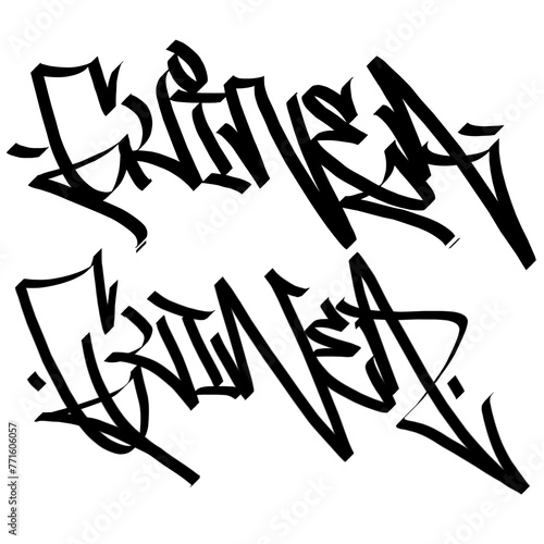 GUINEA letter the country name on the world digital illustration graffiti handstyle signature symbol tags painting with black and white color