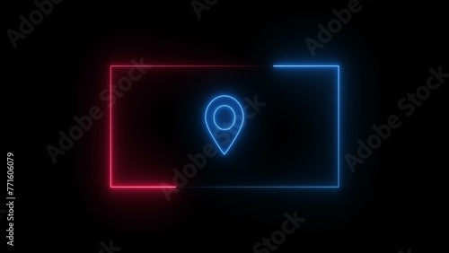 Location icon and location tracking pin illustration.