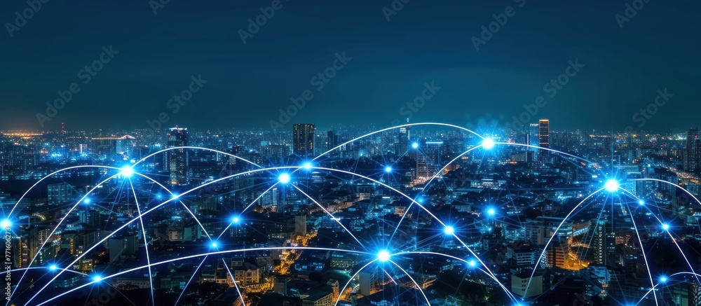 Cityscape Communication Network Smart City Digital Transformation